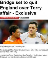 布里奇威脅退出英格蘭隊 英媒聲稱他注定是輸家