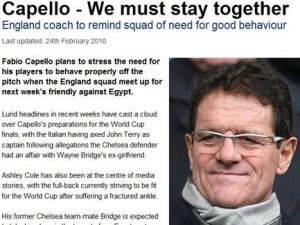 偷腥門讓主帥無奈 卡佩羅強調團結才是獲勝關鍵