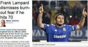 蘭帕德不懼單賽季70戰 鐵人豪言要助英格蘭奪冠