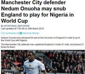 英U21隊長示好尼日利亞 為世界杯放棄效力三獅