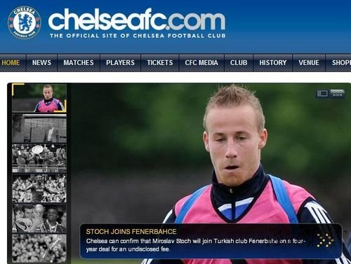 切爾西官網(wǎng)截屏