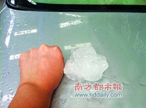 廣東強降水持續  韶關遭遇冰雹損失嚴重