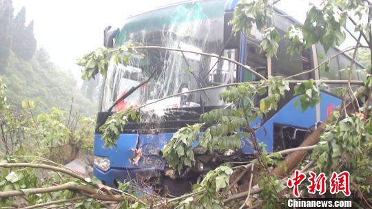 古藺縣雙沙鎮客車差點墜崖