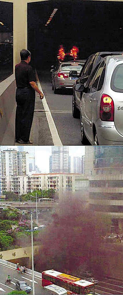 出租車隧道內(nèi)自燃