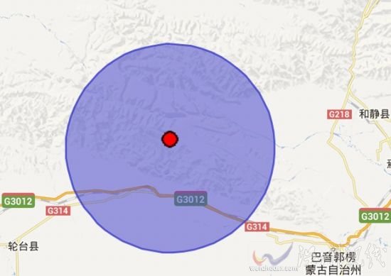 新疆輪臺縣和庫爾勒市交界地震