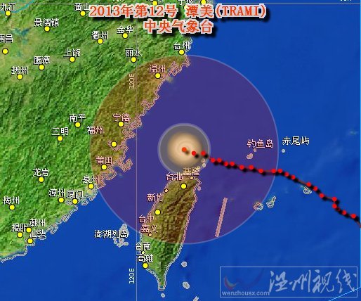 12號臺風潭美路徑
