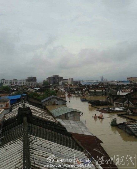 普寧水災(zāi)圖片 最深積水超2米有