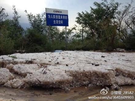 陜西寶雞冰雹 寶雞遭冰雹襲擊蘋果遭殃