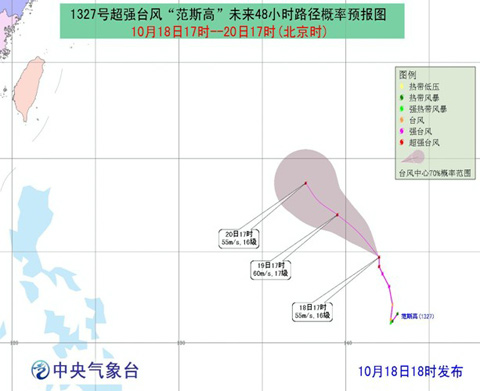 “范斯高”加強為超強臺風