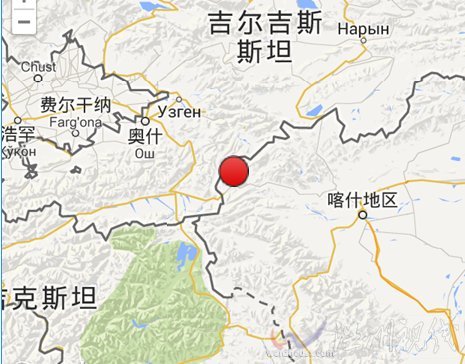 2014年1月4日新疆烏恰縣發生2.9級有感地震