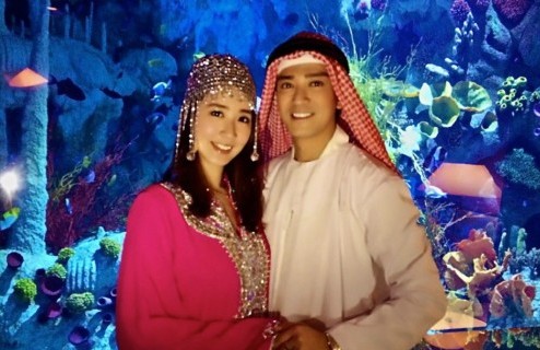 陳曉東與王妤嫻在迪拜旅游