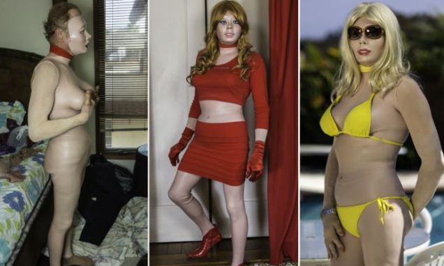 男人穿橡膠衣變女人