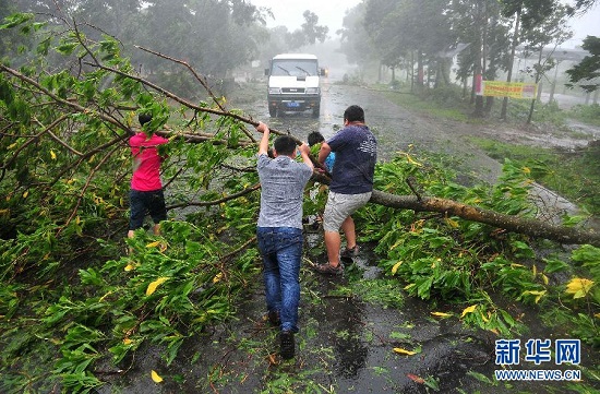 7月18日下午3點半威馬遜在海南省文昌市翁田鎮沿海登陸了
