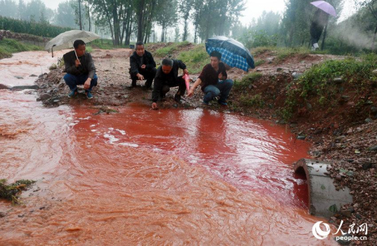 汝陽馬蘭河河水變血水