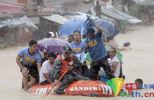 鳳凰登陸菲律賓首都及周邊城市被淹