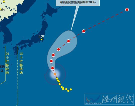 2014臺風北冕路徑