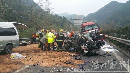 溫州諸永高速發(fā)生多車相撞事故