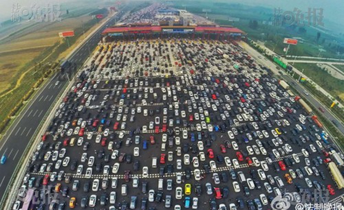 航拍回京擁堵高峰