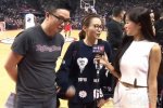 張靚穎看NBA和未婚夫馮柯一起 張靚穎nba球迷啊