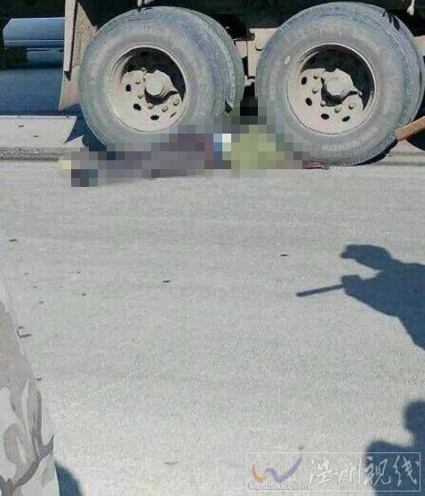男子遭貨車碾壓身亡慘烈車禍現場