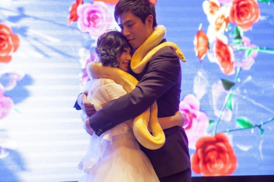 婚禮上互贈黃金蟒