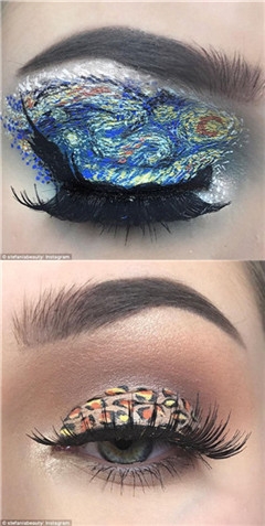 少女創(chuàng)作微型眼妝