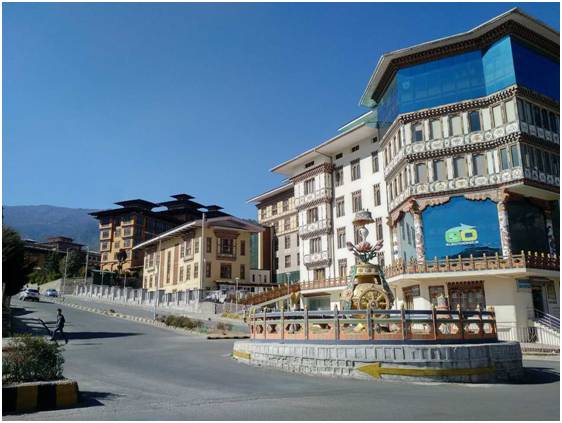 不丹首都廷布市中心。 周良臣 攝