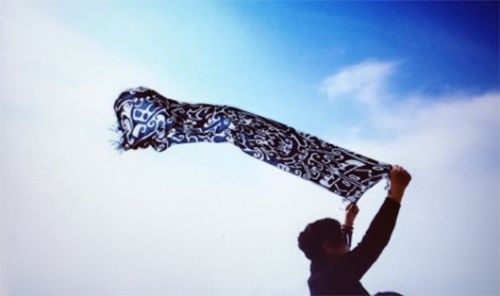 阿姨7條絲巾照相