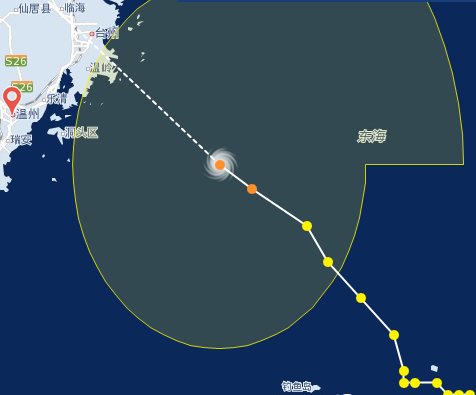 溫州臺風摩羯路徑圖