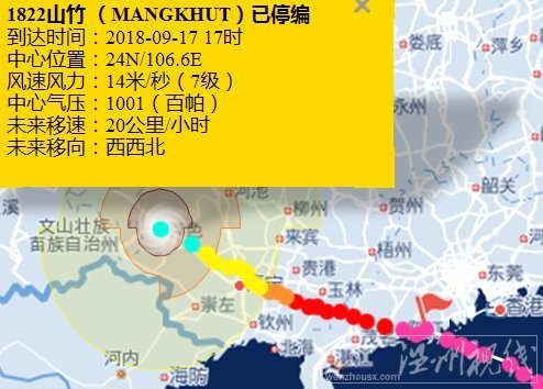 第22號臺風山竹停編