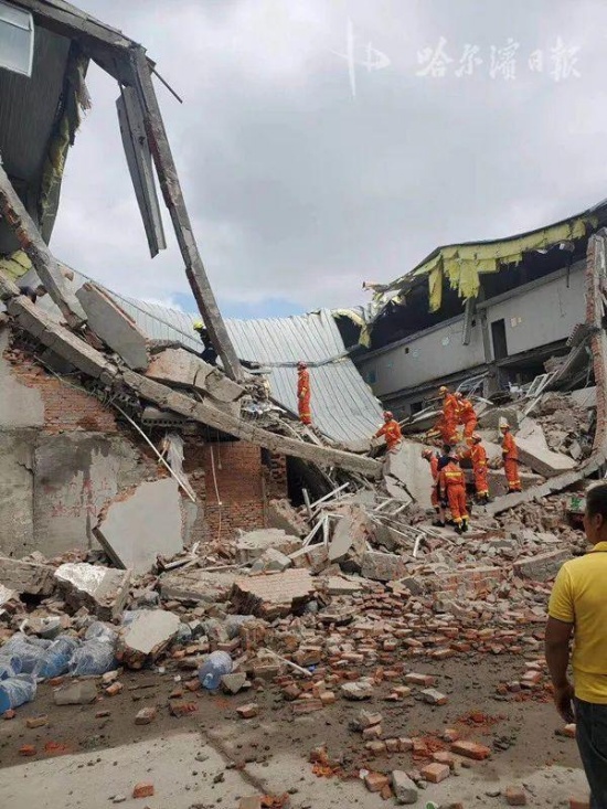哈爾濱一倉庫坍塌至少7人被困