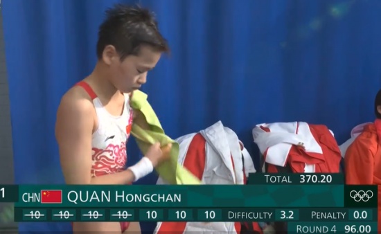 14歲全紅嬋3跳滿分奪金牌