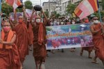 緬甸民主派僧侶游行反對軍政府政變